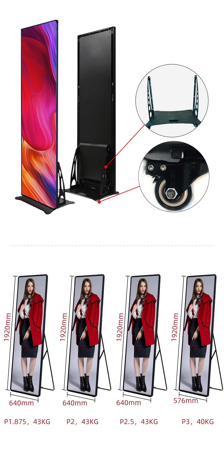 P2.5 portable smart advertising player led screen display for